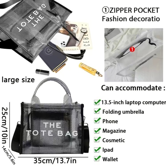 Large Capacity Tote- Mesh style - Picture 4 of 4